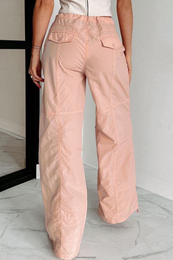 blek rosa NanaMacs teen angst brede ben bukser med snøring 402NJ03097