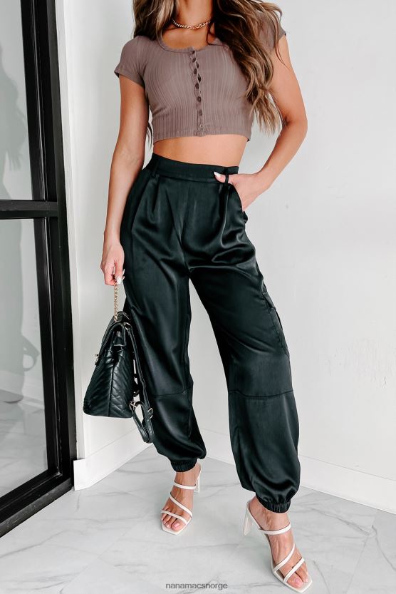 svart NanaMacs alltid på det sateng cargo joggere 402NJ03072