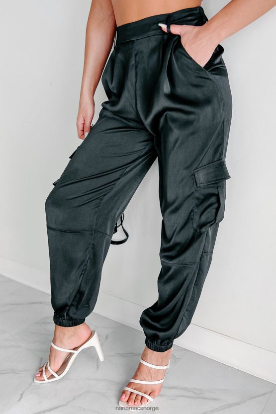 svart NanaMacs alltid på det sateng cargo joggere 402NJ03072