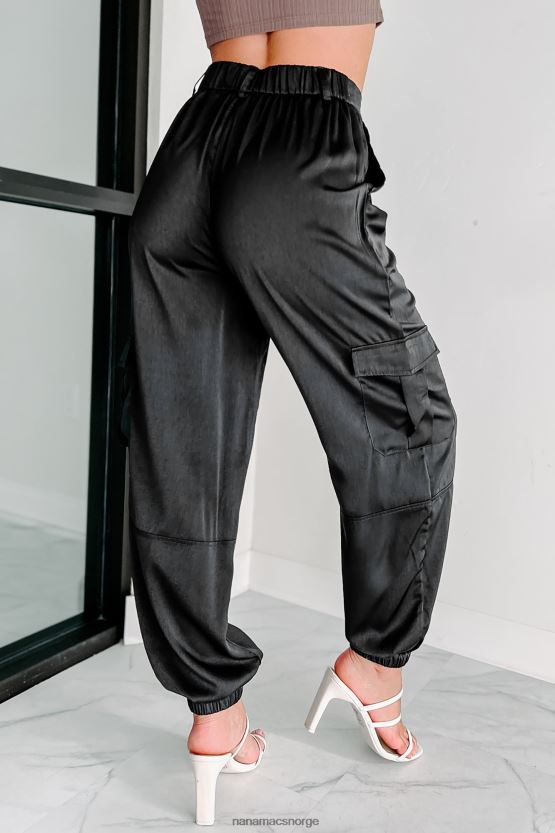 svart NanaMacs alltid på det sateng cargo joggere 402NJ03072