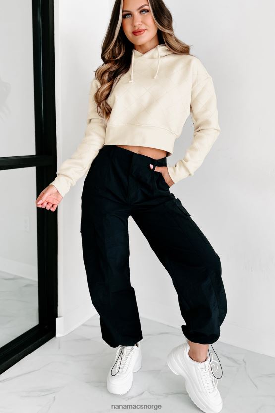 svart NanaMacs celia nylon cargo bukser 402NJ03101