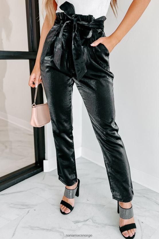 svart NanaMacs hopper rundt midjebukser med papirbag 402NJ03116