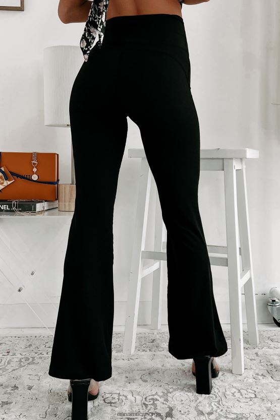 svart NanaMacs løpende yogabukser med utsving 402NJ03056