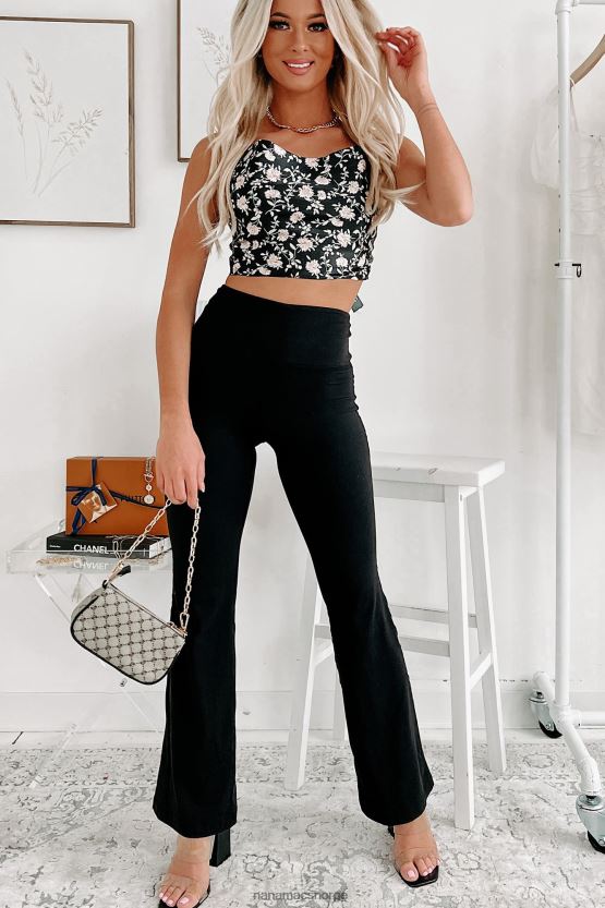 svart NanaMacs løpende yogabukser med utsving 402NJ03056