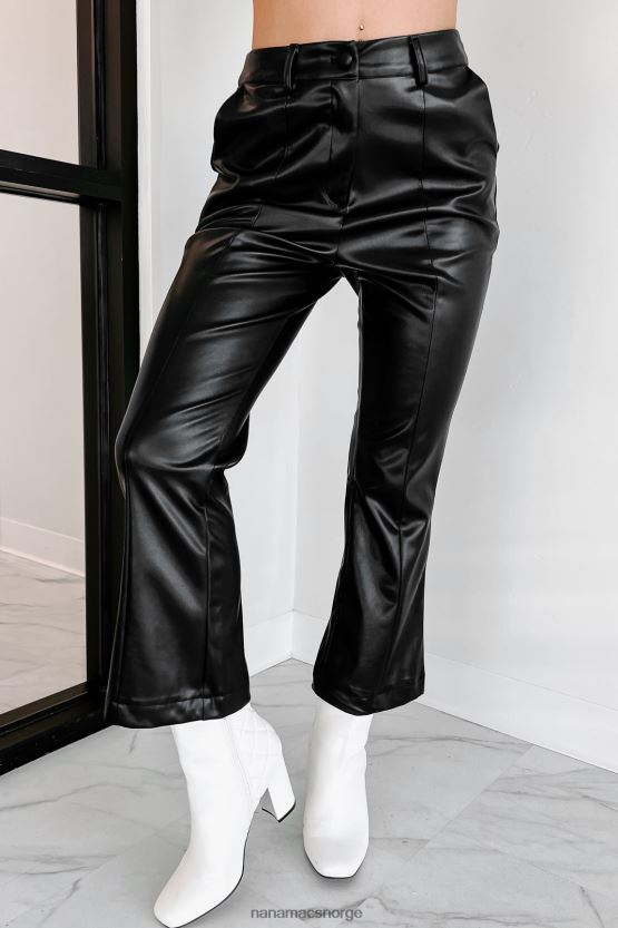 svart NanaMacs setter standarder høye imiterte skinnbukser 402NJ03107