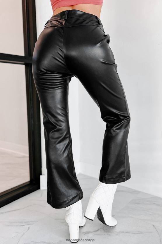 svart NanaMacs setter standarder høye imiterte skinnbukser 402NJ03107