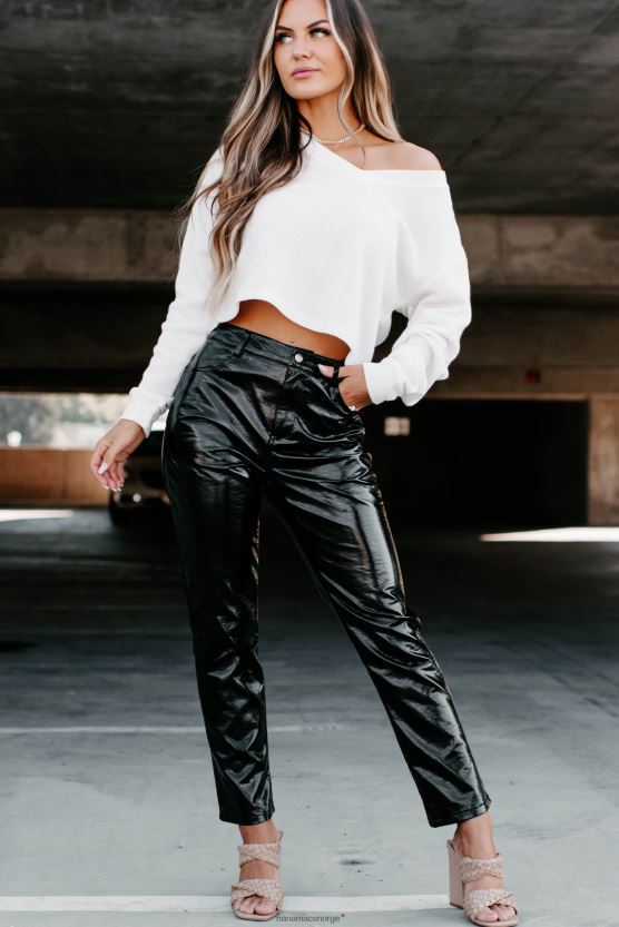 svart NanaMacs slutten av diskusjonen skinnbukser med rett ben 402NJ03121