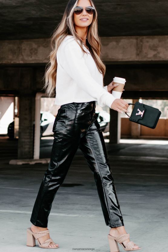 svart NanaMacs slutten av diskusjonen skinnbukser med rett ben 402NJ03121