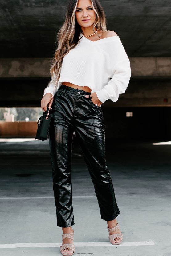 svart NanaMacs slutten av diskusjonen skinnbukser med rett ben 402NJ03121