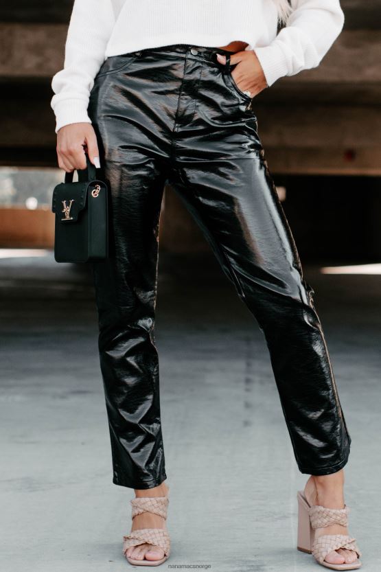 svart NanaMacs slutten av diskusjonen skinnbukser med rett ben 402NJ03121