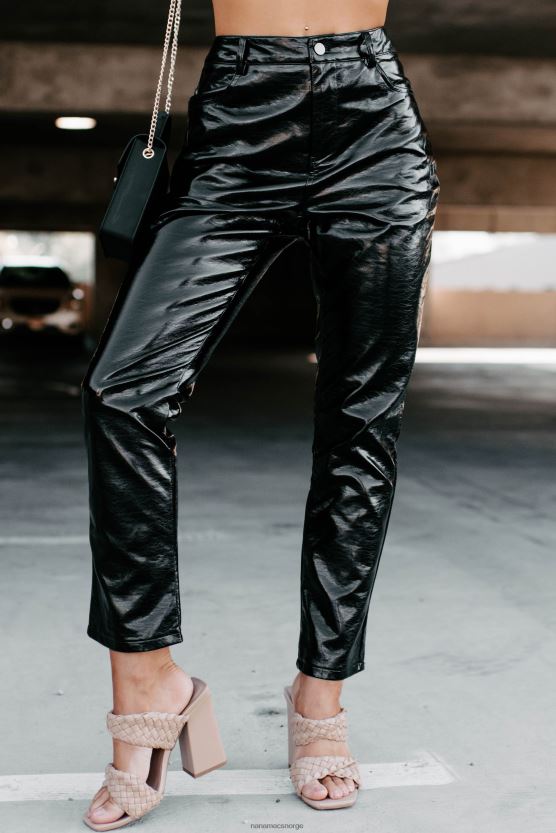 svart NanaMacs slutten av diskusjonen skinnbukser med rett ben 402NJ03121