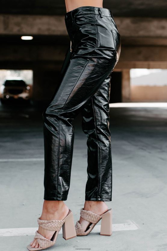 svart NanaMacs slutten av diskusjonen skinnbukser med rett ben 402NJ03121