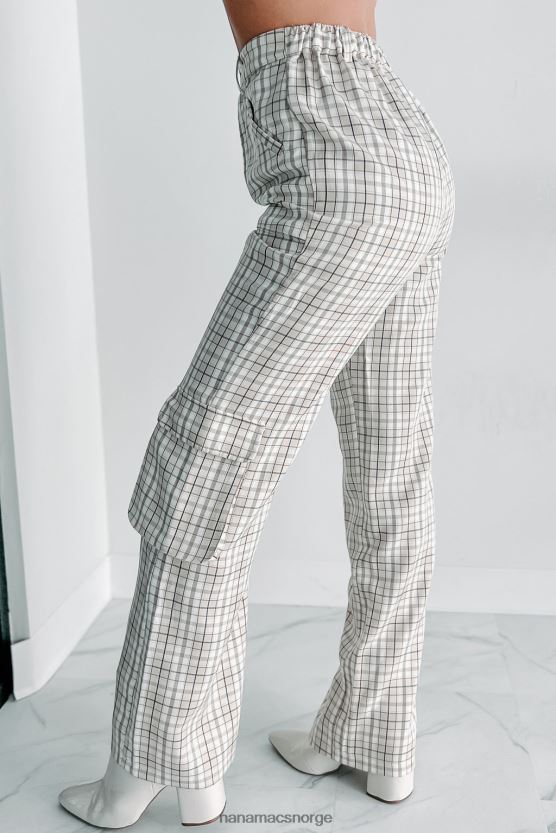 taupe NanaMacs blast fra fortiden rutete cargo bukser 402NJ03076