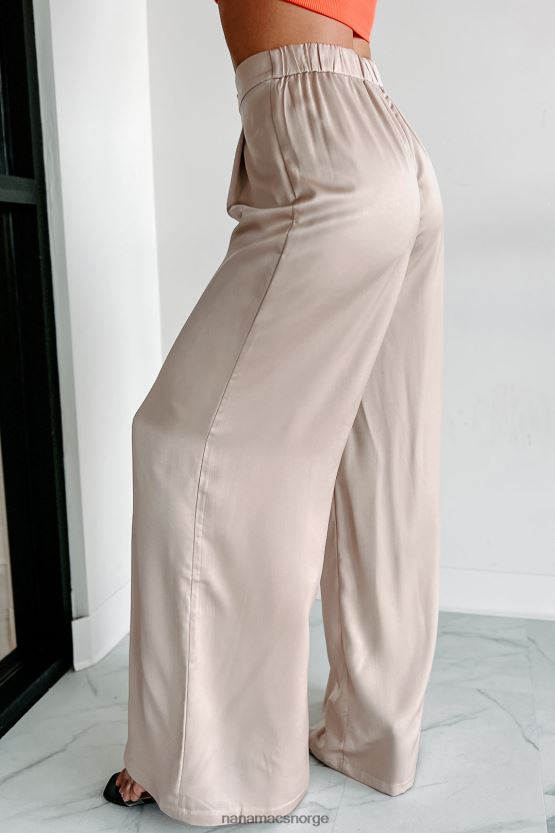 taupe NanaMacs sofistikert i sin fineste bukse med brede ben 402NJ03084