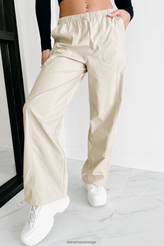 taupe NanaMacs tar tid brede ben snøring bukser 402NJ03104