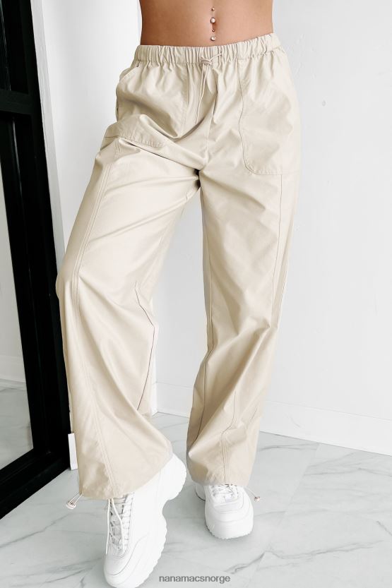 taupe NanaMacs tar tid brede ben snøring bukser 402NJ03104