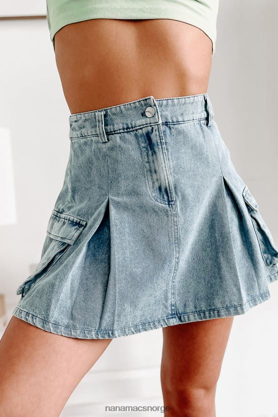 blå NanaMacs på en pause denim cargo miniskjørt 402NJ03165