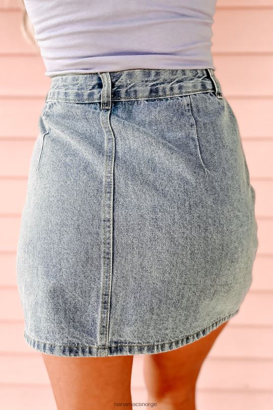 denim NanaMacs lomme full av rhinestones rhinestone frynser denim miniskjørt 402NJ03259