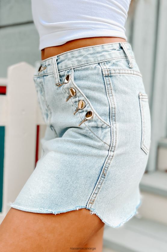 lys NanaMacs bo original knappdetalj buet denimskjørt 402NJ03261