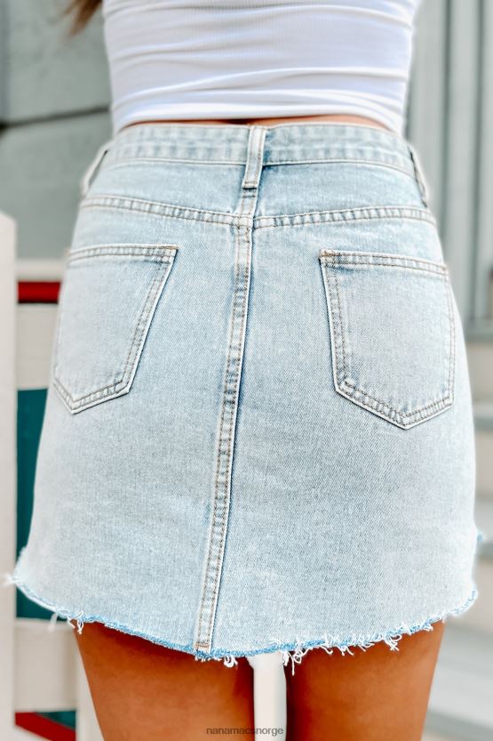 lys NanaMacs bo original knappdetalj buet denimskjørt 402NJ03261