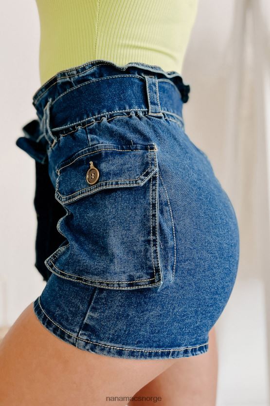 mørk denim NanaMacs larger than life cargo denim paperbag-shorts 402NJ02729