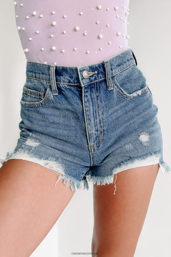 medium NanaMacs larsen 90-talls høye sneak peek distressed denimshorts 402NJ02890