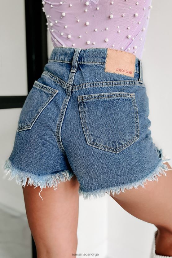 medium NanaMacs larsen 90-talls høye sneak peek distressed denimshorts 402NJ02890