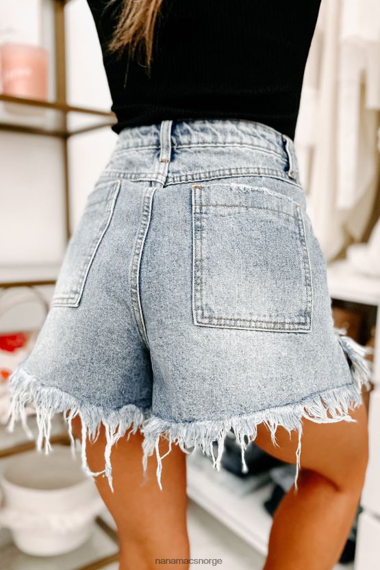 medium NanaMacs skøyter med høy-lav frynsete denimshorts 402NJ02916