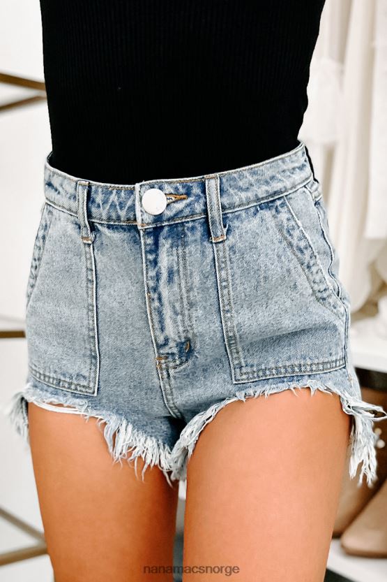 medium NanaMacs skøyter med høy-lav frynsete denimshorts 402NJ02916