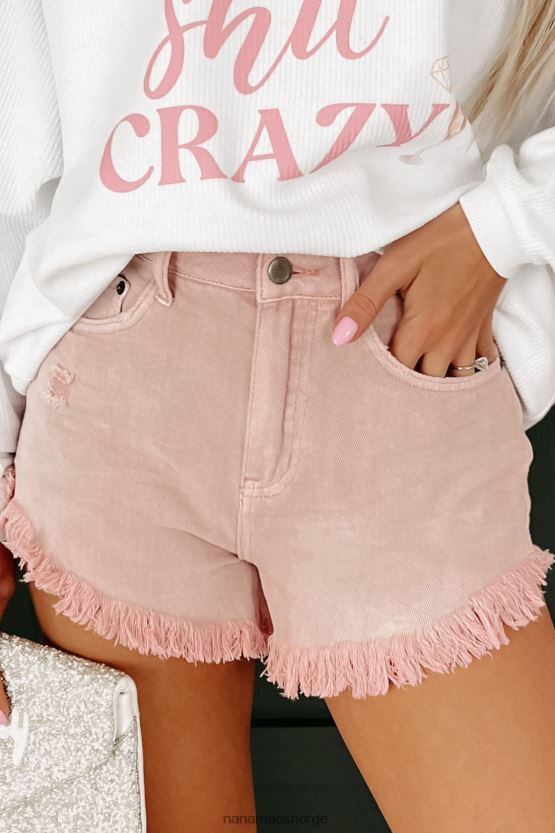rose NanaMacs sommer historier høy stige frynsete hem denim shorts 402NJ02957