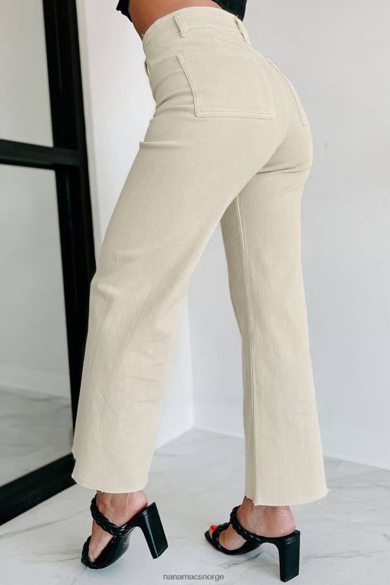 beige NanaMacs forblir ekte wide leg jeans 402NJ03373