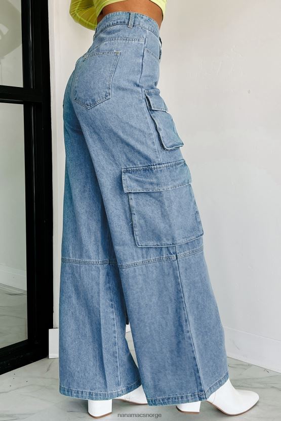 blå denim NanaMacs smooth talker cargojeans med brede ben 402NJ03134