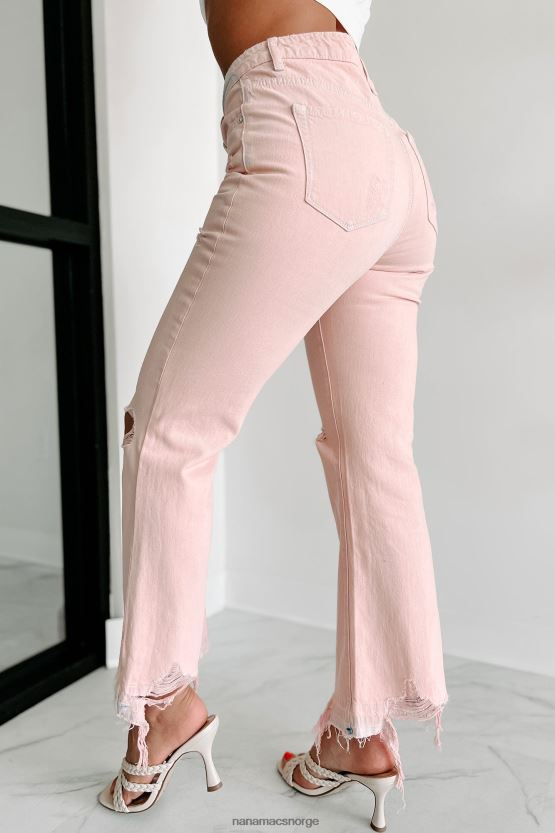 fersken NanaMacs Stacy dye wash jeans med høy vekst flare 402NJ03367