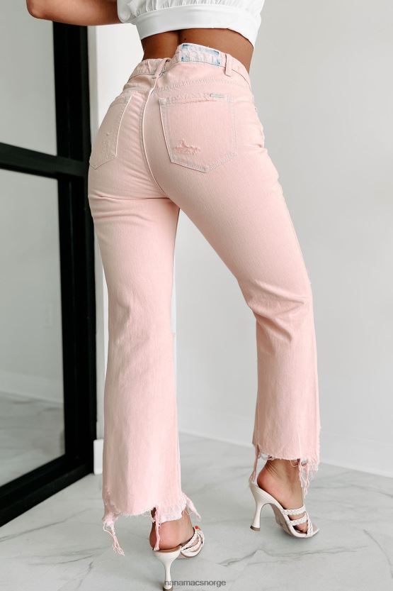 fersken NanaMacs Stacy dye wash jeans med høy vekst flare 402NJ03367