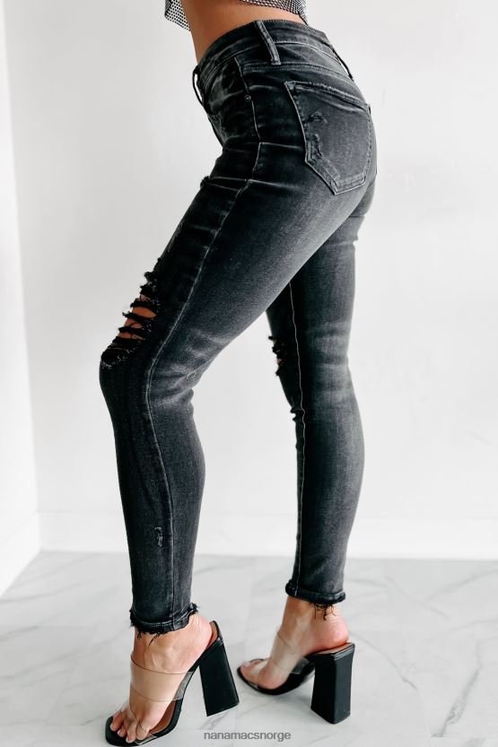 grå NanaMacs uansett hva du liker mid-rise distressed spesiell en skinny jeans 402NJ03489