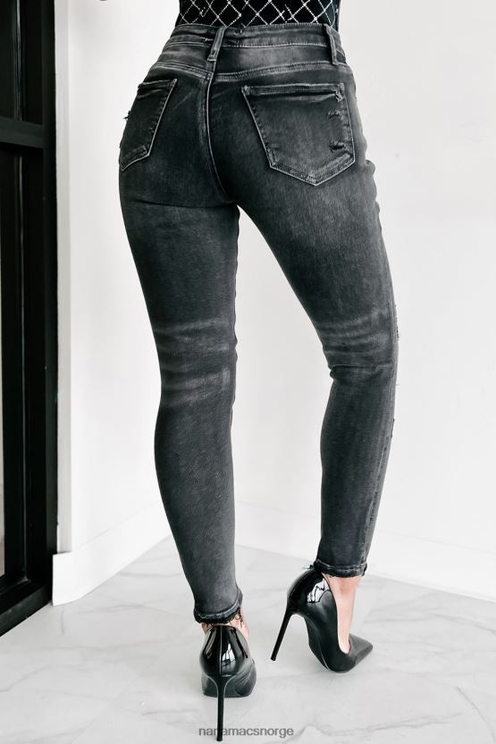 grå NanaMacs uansett hva du liker mid-rise distressed spesiell en skinny jeans 402NJ03489