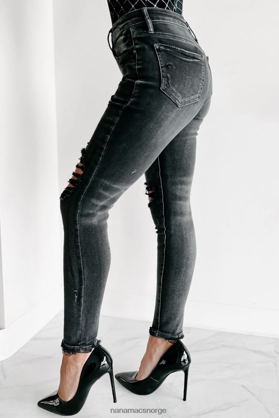 grå NanaMacs uansett hva du liker mid-rise distressed spesiell en skinny jeans 402NJ03489