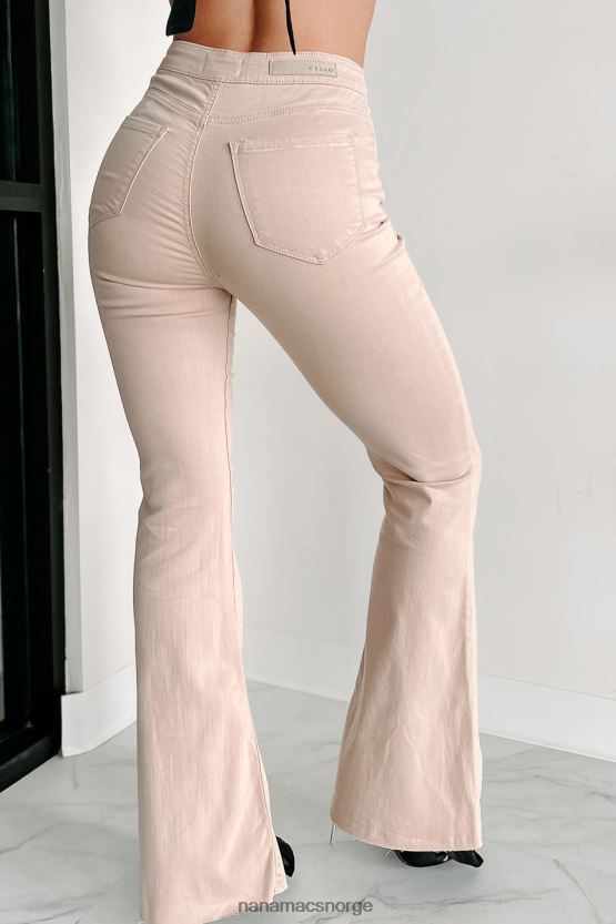 kaki NanaMacs holde seg jordet høye cello flare jeans 402NJ03397
