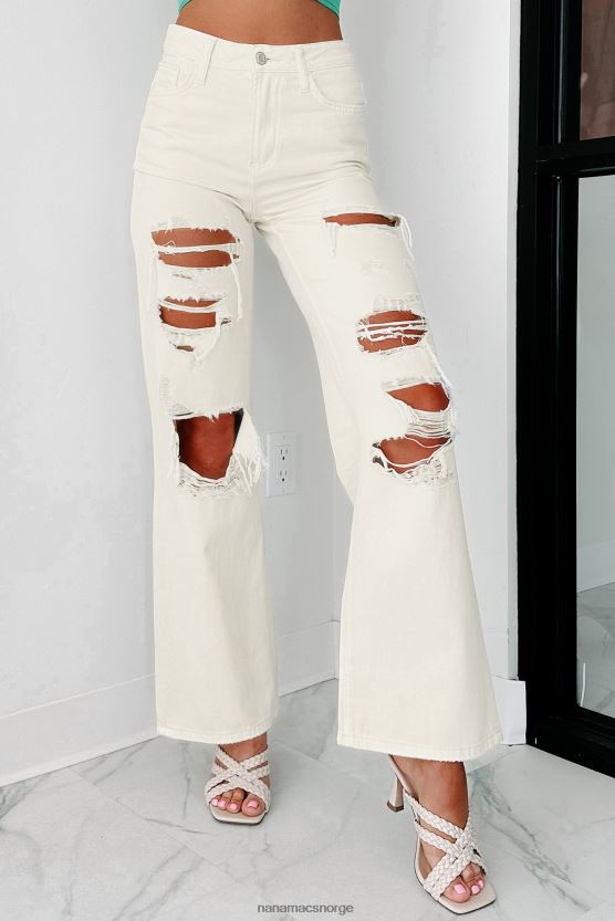 krem NanaMacs slutte å spille høyhus distressed vervet dad jeans 402NJ03410