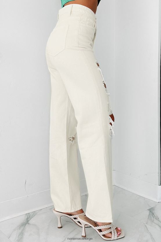 krem NanaMacs slutte å spille høyhus distressed vervet dad jeans 402NJ03410