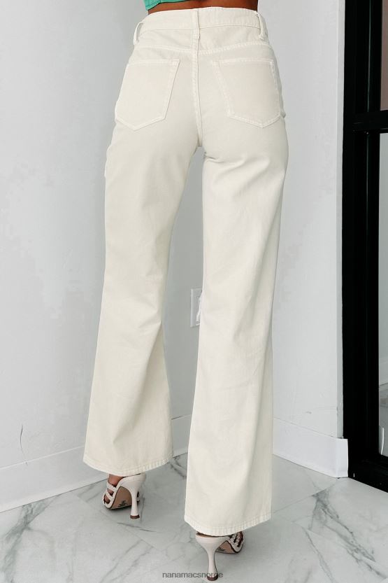 krem NanaMacs slutte å spille høyhus distressed vervet dad jeans 402NJ03410