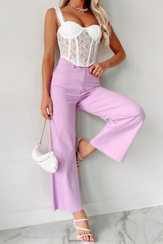 lavendel NanaMacs i henhold til planen høye jeans med brede ben 402NJ03378