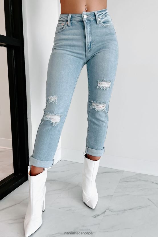 lett denim NanaMacs kristen high rise distressed cropped jeans 402NJ03456