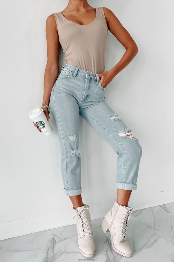lett denim NanaMacs kristen high rise distressed cropped jeans 402NJ03456