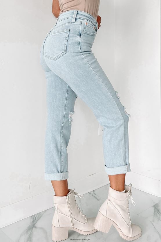 lett denim NanaMacs kristen high rise distressed cropped jeans 402NJ03456
