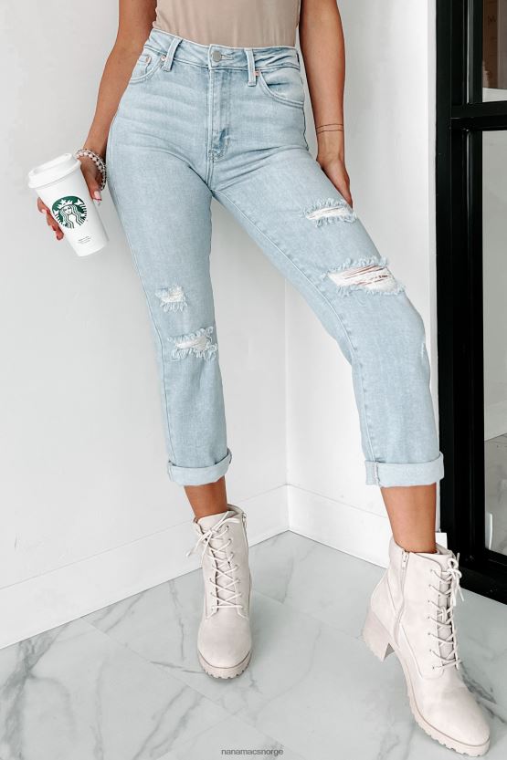 lett denim NanaMacs kristen high rise distressed cropped jeans 402NJ03456