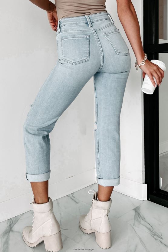 lett denim NanaMacs kristen high rise distressed cropped jeans 402NJ03456