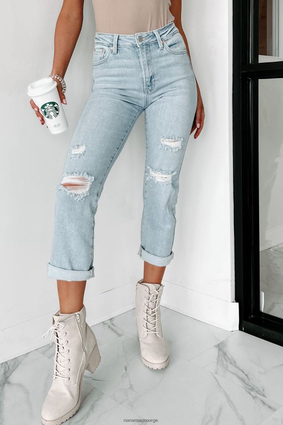 lett denim NanaMacs kristen high rise distressed cropped jeans 402NJ03456