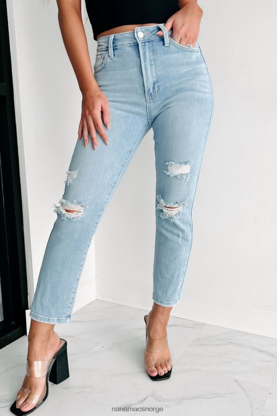 lett denim NanaMacs kristen high rise distressed cropped jeans 402NJ03456