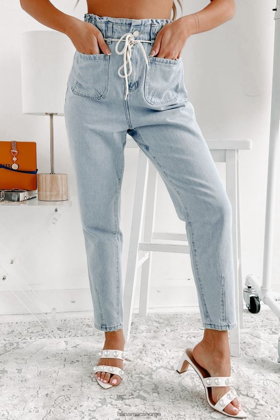 lett denim NanaMacs midtown møte ups straight leg paperbag jeans 402NJ03383